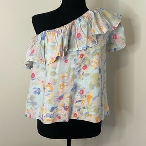 NWT Anthropology Floral One-Shoulder Blouse